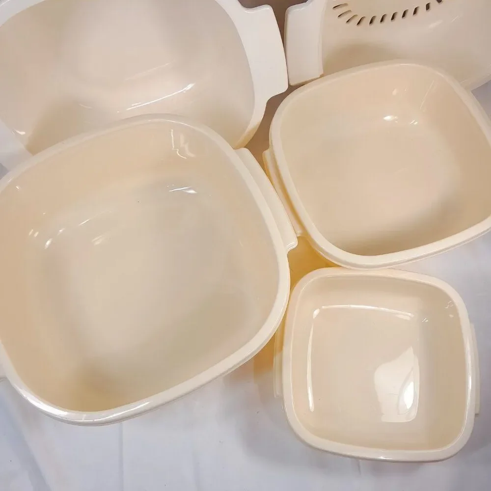 Vintage Rubbermaid microwave cooker set 5 pcs steamer‎ 2243 2247 2249 5153 5556